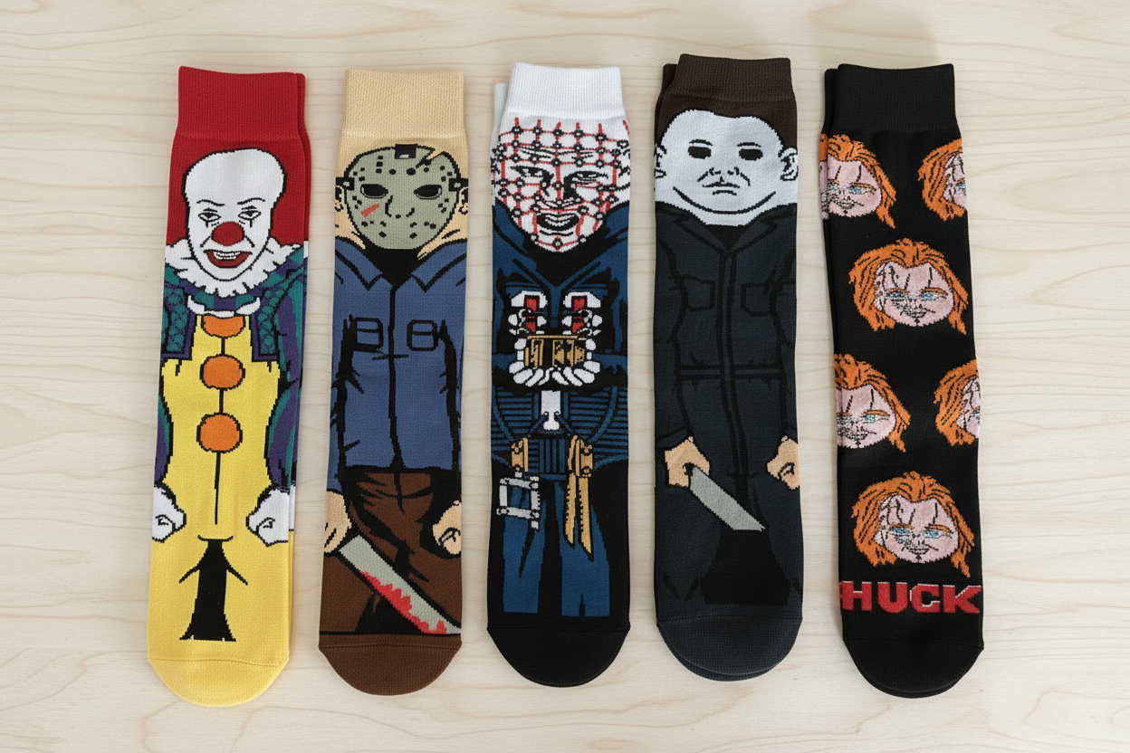 Horror Socks - Light Table Flat Lay