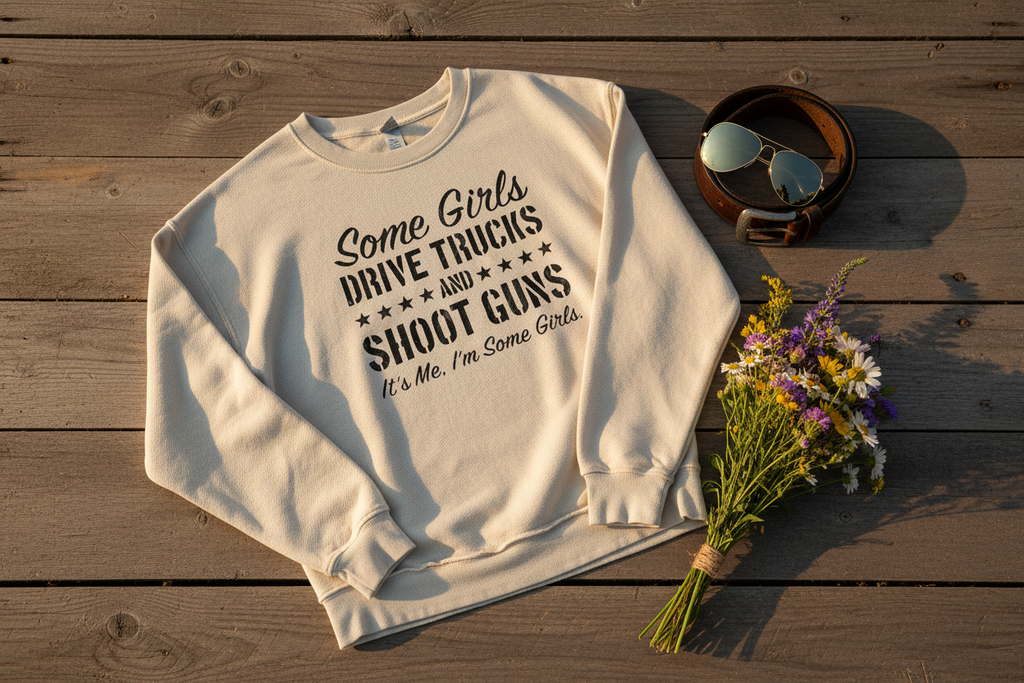 Some Girls Sweatshirt – Rustic Flat Lay